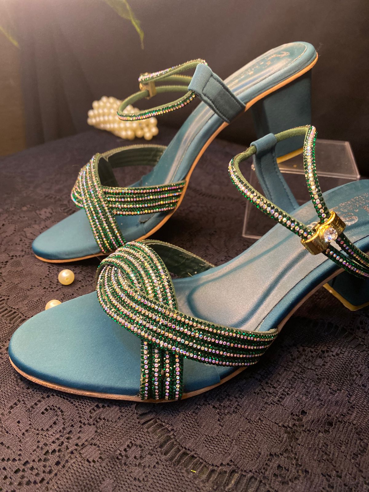 Emerald Grace Block Heels