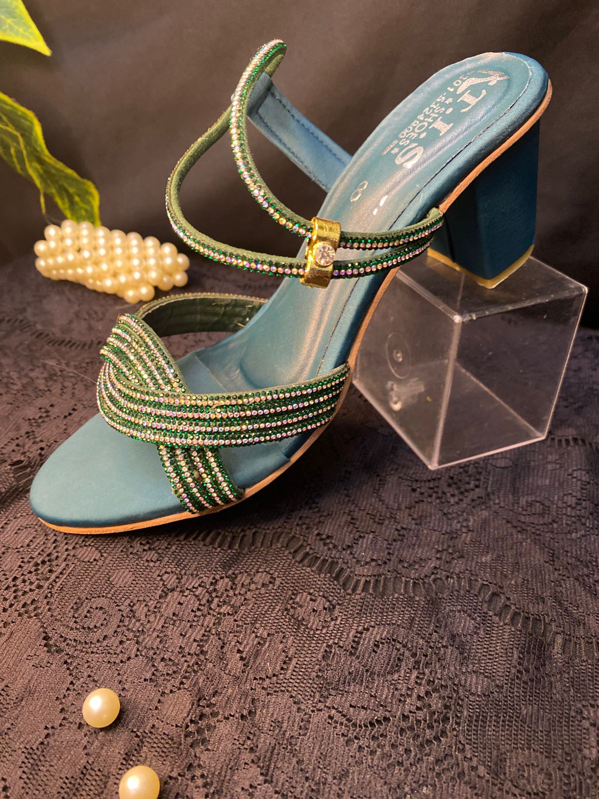 Emerald Grace Block Heels