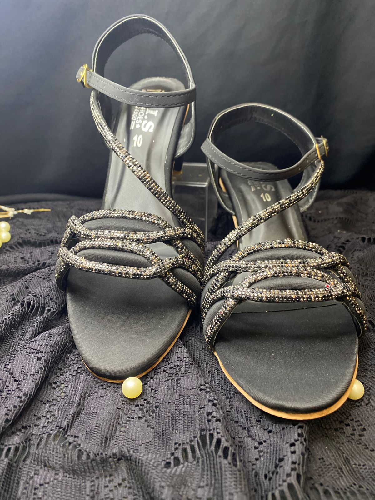 Black Aura Block Heels