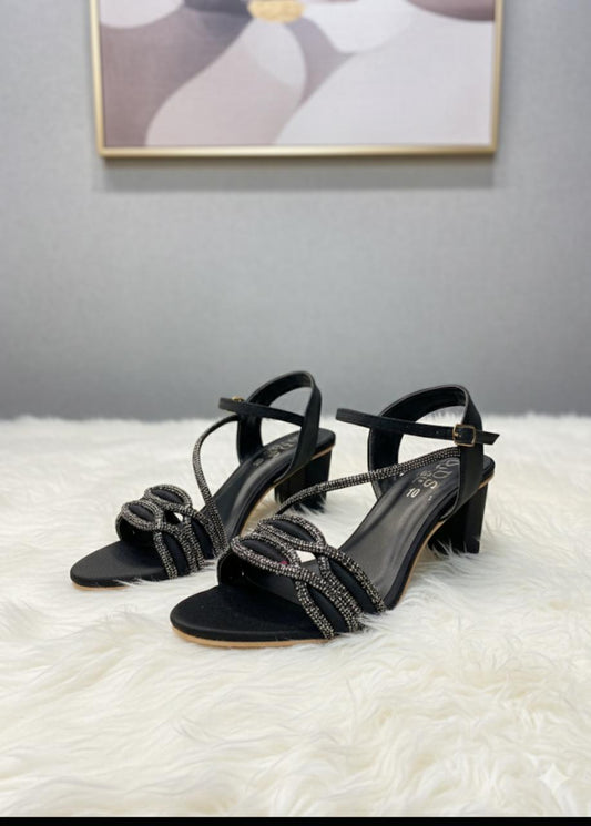 Black Aura Block Heels