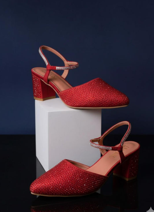 Mehroon Compfy Block Heel Pump