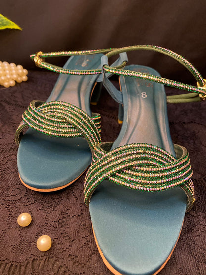 Emerald Grace Block Heels
