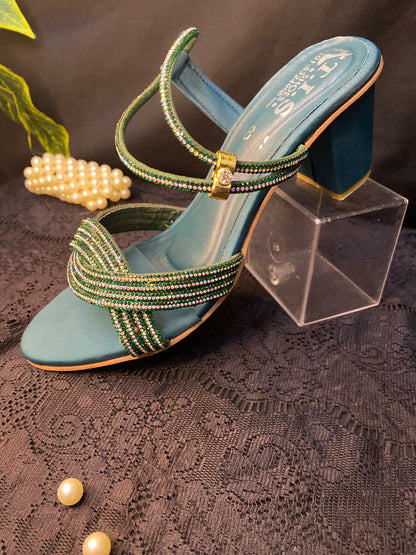 Emerald Grace Block Heels