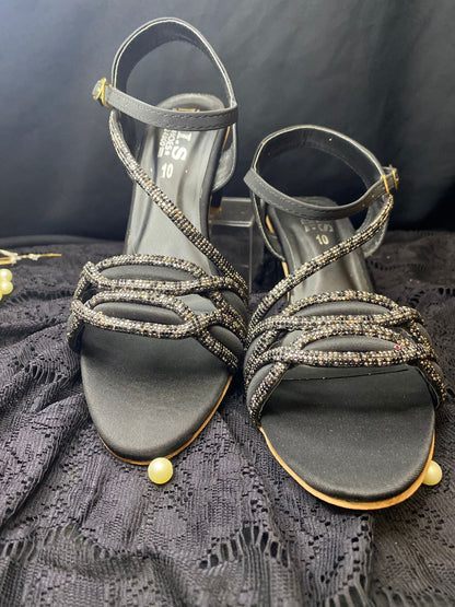 Black Aura Block Heels